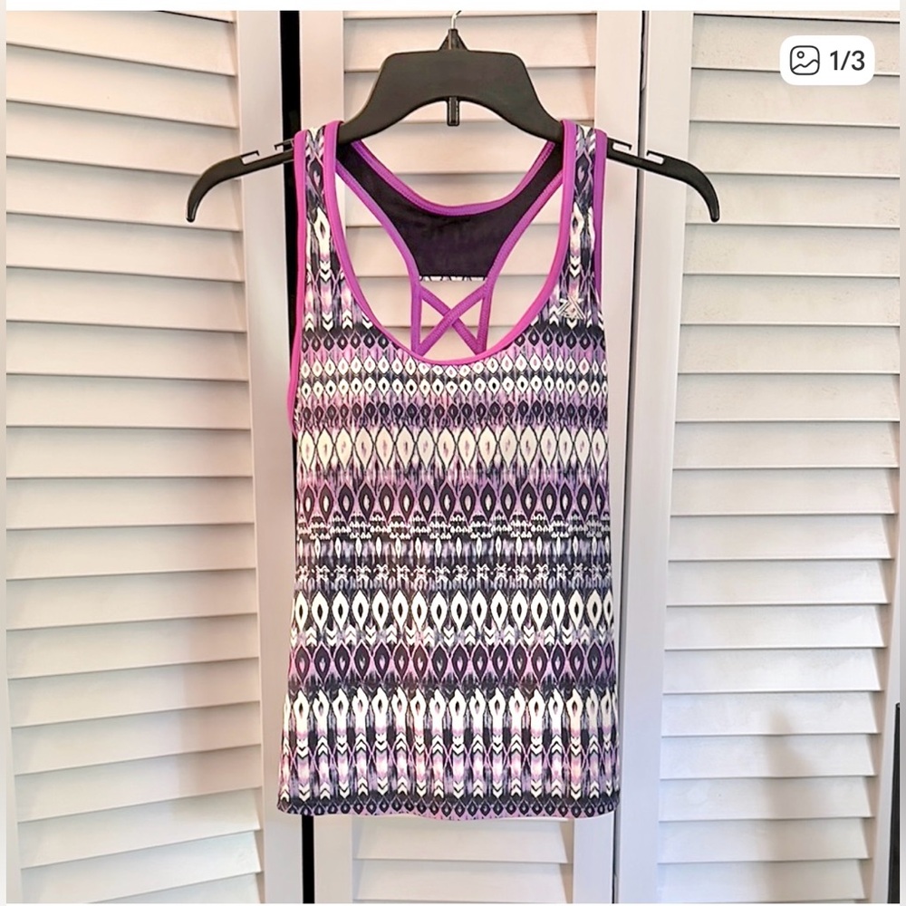 Purple Patterned Women's Tankini